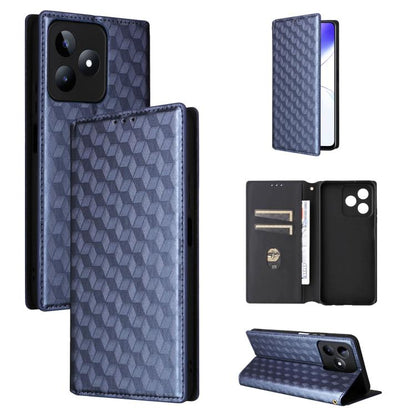 Cubic Grid Texture Flip Leather Phone Case, For Realme 12 5G / 12x 5G, For Realme Narzo 70 Pro 5G / 12+ 5G, For Realme 12 Pro 5G / 12, For Realme 12+ 5G, For Realme Note 50 4G / C5, For Realme 11 4G Global, For Realme 11 5G Global / 11X 5G             ...