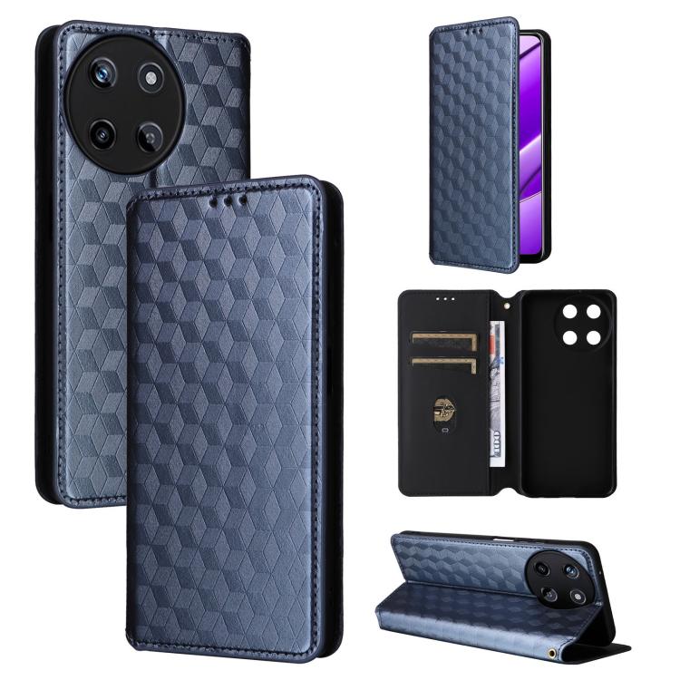 Cubic Grid Texture Flip Leather Phone Case, For Realme 12 5G / 12x 5G, For Realme Narzo 70 Pro 5G / 12+ 5G, For Realme 12 Pro 5G / 12, For Realme 12+ 5G, For Realme Note 50 4G / C5, For Realme 11 4G Global, For Realme 11 5G Global / 11X 5G             ...