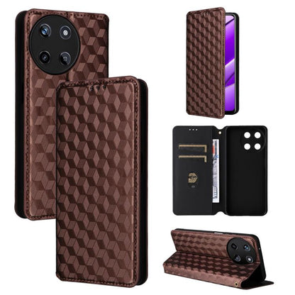 Cubic Grid Texture Flip Leather Phone Case, For Realme 12 5G / 12x 5G, For Realme Narzo 70 Pro 5G / 12+ 5G, For Realme 12 Pro 5G / 12, For Realme 12+ 5G, For Realme Note 50 4G / C5, For Realme 11 4G Global, For Realme 11 5G Global / 11X 5G             ...