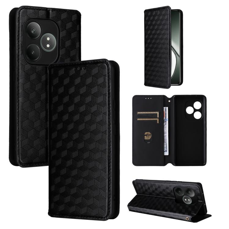 Cubic Grid Texture Flip Leather Phone Case, For Realme 14X 5G Malay / V70 / V70s, For Realme 14 5G Global, For Realme P3 Ultra 5G, For Realme 14 Pro Lite 5G, For Realme Neo7x 5G / P3 5G, For Realme P3 Pro 5G, For Realme 14 Pro+ 5G, For Realme 14 Pro 5G...
