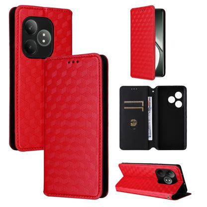 Cubic Grid Texture Flip Leather Phone Case, For Realme 14X 5G Malay / V70 / V70s, For Realme 14 5G Global, For Realme P3 Ultra 5G, For Realme 14 Pro Lite 5G, For Realme Neo7x 5G / P3 5G, For Realme P3 Pro 5G, For Realme 14 Pro+ 5G, For Realme 14 Pro 5G...