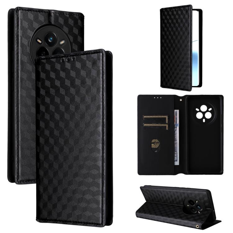Cubic Grid Texture Flip Leather Phone Case, For Realme 14X 5G Malay / V70 / V70s, For Realme 14 5G Global, For Realme P3 Ultra 5G, For Realme 14 Pro Lite 5G, For Realme Neo7x 5G / P3 5G, For Realme P3 Pro 5G, For Realme 14 Pro+ 5G, For Realme 14 Pro 5G...