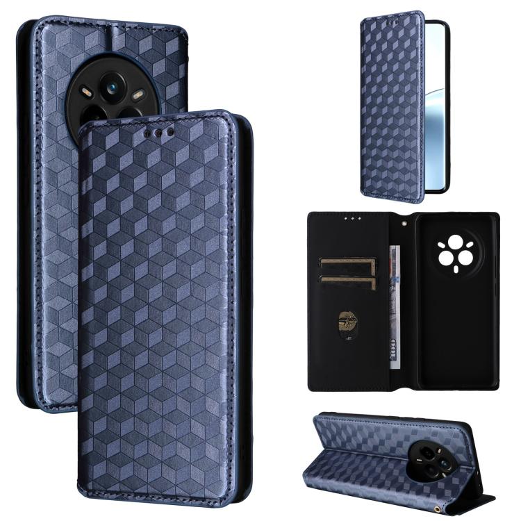 Cubic Grid Texture Flip Leather Phone Case, For Realme 14X 5G Malay / V70 / V70s, For Realme 14 5G Global, For Realme P3 Ultra 5G, For Realme 14 Pro Lite 5G, For Realme Neo7x 5G / P3 5G, For Realme P3 Pro 5G, For Realme 14 Pro+ 5G, For Realme 14 Pro 5G...
