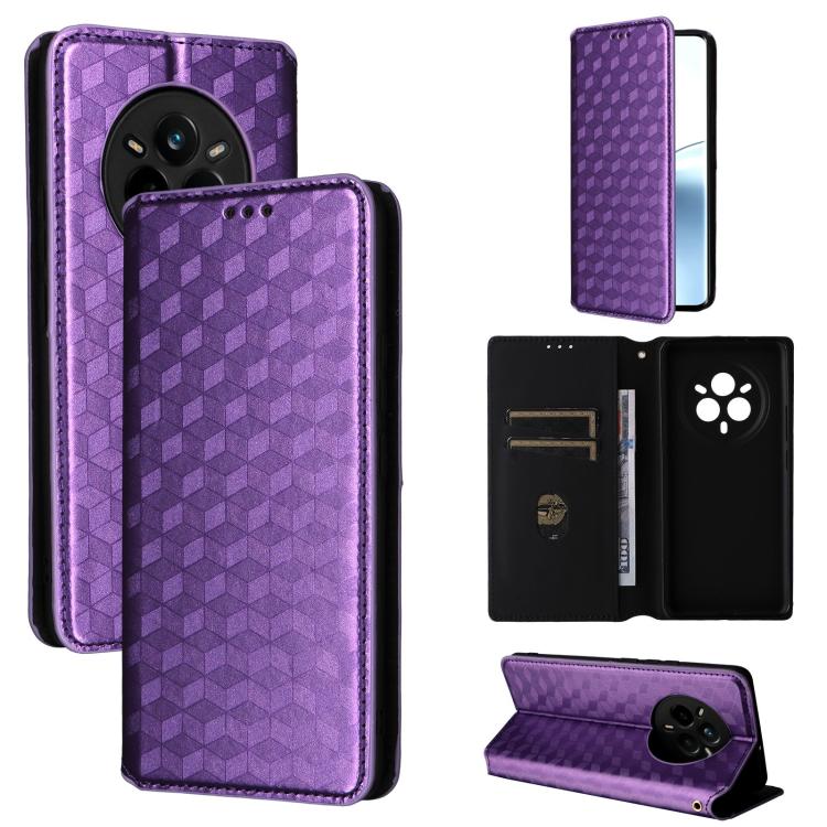 Cubic Grid Texture Flip Leather Phone Case, For Realme 14X 5G Malay / V70 / V70s, For Realme 14 5G Global, For Realme P3 Ultra 5G, For Realme 14 Pro Lite 5G, For Realme Neo7x 5G / P3 5G, For Realme P3 Pro 5G, For Realme 14 Pro+ 5G, For Realme 14 Pro 5G...