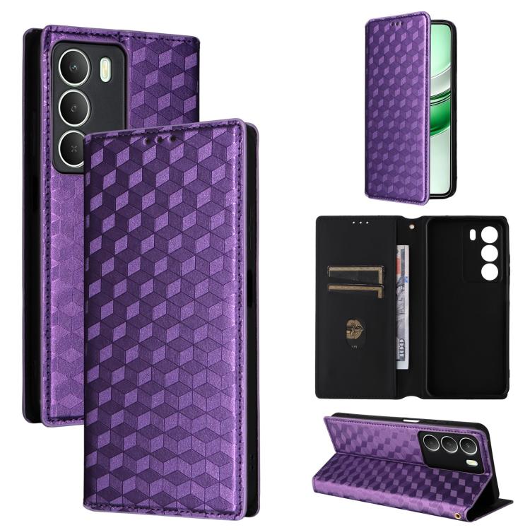 Cubic Grid Texture Flip Leather Phone Case, For Realme 14X 5G Malay / V70 / V70s, For Realme 14 5G Global, For Realme P3 Ultra 5G, For Realme 14 Pro Lite 5G, For Realme Neo7x 5G / P3 5G, For Realme P3 Pro 5G, For Realme 14 Pro+ 5G, For Realme 14 Pro 5G...