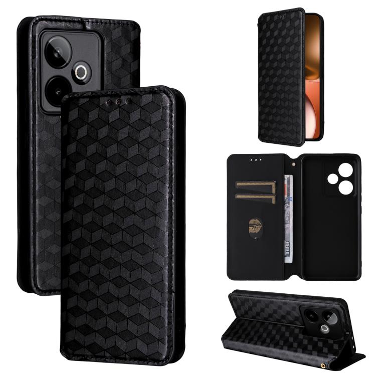 Cubic Grid Texture Flip Leather Phone Case, For Realme C100 4G / C100i 4G / C100x 4G, For Realme P4 Power 5G, For Realme Note 80 4G, For Realme 16 5G, For Realme 16 Pro+ 5G Global, For Realme 16 Pro 5G Global, For Realme C85 5G / 15X 5G                ...