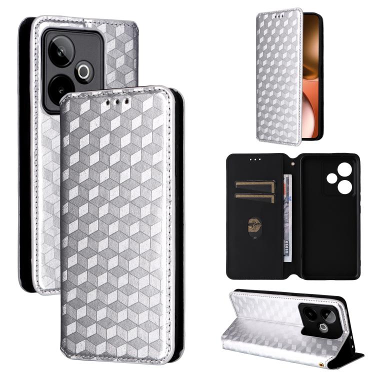 Cubic Grid Texture Flip Leather Phone Case, For Realme C100 4G / C100i 4G / C100x 4G, For Realme P4 Power 5G, For Realme Note 80 4G, For Realme 16 5G, For Realme 16 Pro+ 5G Global, For Realme 16 Pro 5G Global, For Realme C85 5G / 15X 5G                ...