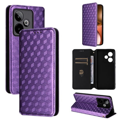 Cubic Grid Texture Flip Leather Phone Case, For Realme C100 4G / C100i 4G / C100x 4G, For Realme P4 Power 5G, For Realme Note 80 4G, For Realme 16 5G, For Realme 16 Pro+ 5G Global, For Realme 16 Pro 5G Global, For Realme C85 5G / 15X 5G                ...
