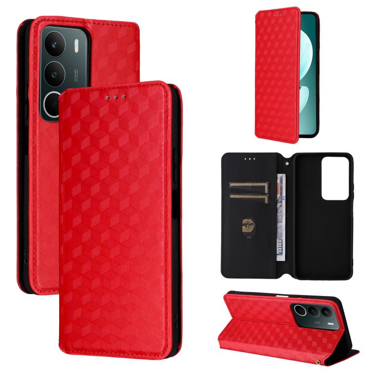 Cubic Grid Texture Flip Leather Phone Case, For Realme C100 4G / C100i 4G / C100x 4G, For Realme P4 Power 5G, For Realme Note 80 4G, For Realme 16 5G, For Realme 16 Pro+ 5G Global, For Realme 16 Pro 5G Global, For Realme C85 5G / 15X 5G                ...