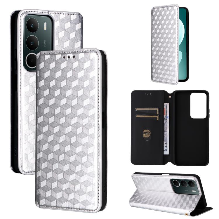 Cubic Grid Texture Flip Leather Phone Case, For Realme C100 4G / C100i 4G / C100x 4G, For Realme P4 Power 5G, For Realme Note 80 4G, For Realme 16 5G, For Realme 16 Pro+ 5G Global, For Realme 16 Pro 5G Global, For Realme C85 5G / 15X 5G                ...