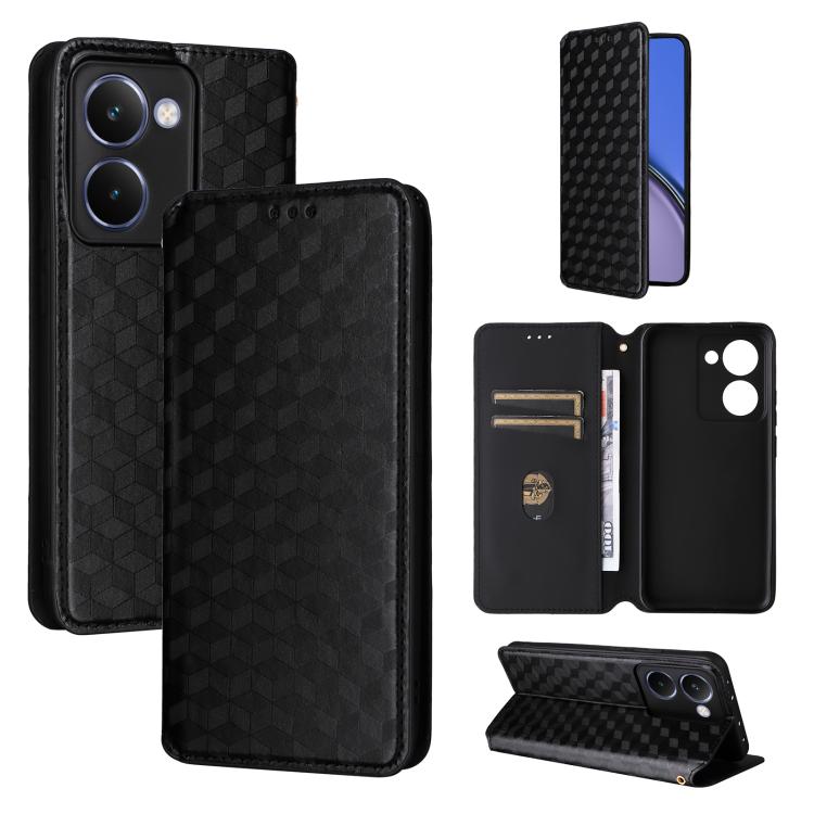 Cubic Grid Texture Flip Leather Phone Case, For Realme 14X 5G Malay / V70 / V70s, For Realme 14 5G Global, For Realme P3 Ultra 5G, For Realme 14 Pro Lite 5G, For Realme Neo7x 5G / P3 5G, For Realme P3 Pro 5G, For Realme 14 Pro+ 5G, For Realme 14 Pro 5G...