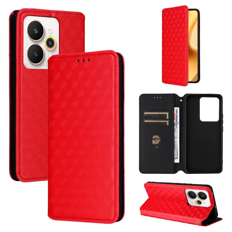 Cubic Grid Texture Flip Leather Phone Case, For Realme C100 4G / C100i 4G / C100x 4G, For Realme P4 Power 5G, For Realme Note 80 4G, For Realme 16 5G, For Realme 16 Pro+ 5G Global, For Realme 16 Pro 5G Global, For Realme C85 5G / 15X 5G                ...