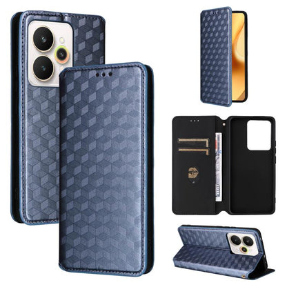 Cubic Grid Texture Flip Leather Phone Case, For Realme C100 4G / C100i 4G / C100x 4G, For Realme P4 Power 5G, For Realme Note 80 4G, For Realme 16 5G, For Realme 16 Pro+ 5G Global, For Realme 16 Pro 5G Global, For Realme C85 5G / 15X 5G                ...