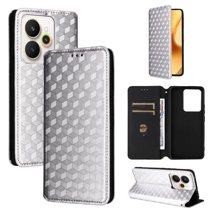 Cubic Grid Texture Flip Leather Phone Case, For Realme C100 4G / C100i 4G / C100x 4G, For Realme P4 Power 5G, For Realme Note 80 4G, For Realme 16 5G, For Realme 16 Pro+ 5G Global, For Realme 16 Pro 5G Global, For Realme C85 5G / 15X 5G                ...