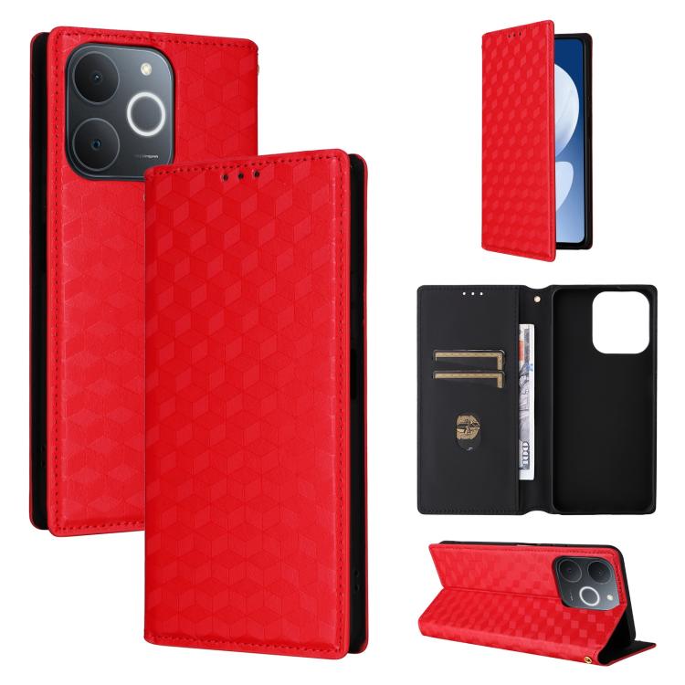 Cubic Grid Texture Flip Leather Phone Case, For Realme C100 4G / C100i 4G / C100x 4G, For Realme P4 Power 5G, For Realme Note 80 4G, For Realme 16 5G, For Realme 16 Pro+ 5G Global, For Realme 16 Pro 5G Global, For Realme C85 5G / 15X 5G                ...