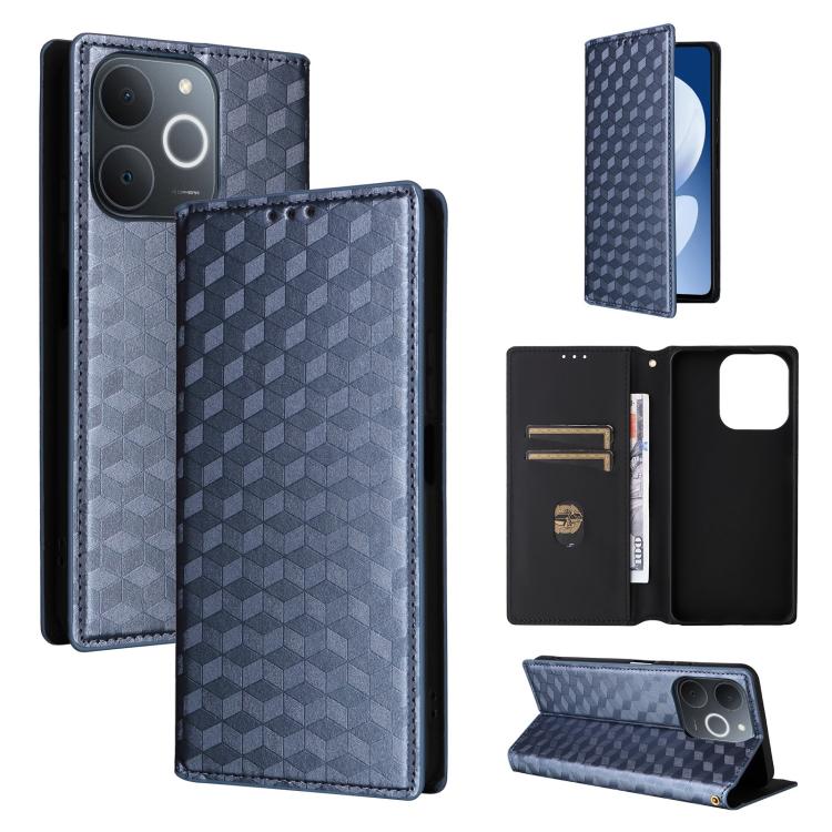 Cubic Grid Texture Flip Leather Phone Case, For Realme C100 4G / C100i 4G / C100x 4G, For Realme P4 Power 5G, For Realme Note 80 4G, For Realme 16 5G, For Realme 16 Pro+ 5G Global, For Realme 16 Pro 5G Global, For Realme C85 5G / 15X 5G                ...