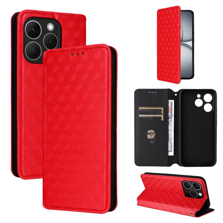 Cubic Grid Texture Flip Leather Phone Case, For Realme C100 4G / C100i 4G / C100x 4G, For Realme P4 Power 5G, For Realme Note 80 4G, For Realme 16 5G, For Realme 16 Pro+ 5G Global, For Realme 16 Pro 5G Global, For Realme C85 5G / 15X 5G                ...