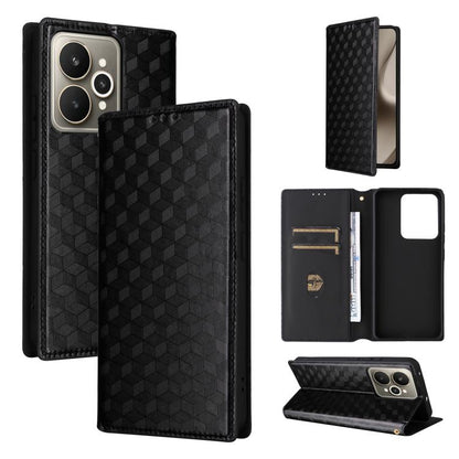 Cubic Grid Texture Flip Leather Phone Case, For Realme C100 4G / C100i 4G / C100x 4G, For Realme P4 Power 5G, For Realme Note 80 4G, For Realme 16 5G, For Realme 16 Pro+ 5G Global, For Realme 16 Pro 5G Global, For Realme C85 5G / 15X 5G                ...