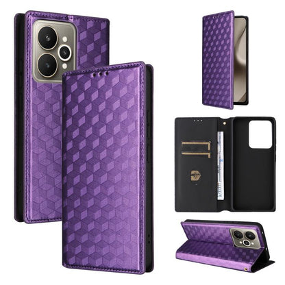 Cubic Grid Texture Flip Leather Phone Case, For Realme C100 4G / C100i 4G / C100x 4G, For Realme P4 Power 5G, For Realme Note 80 4G, For Realme 16 5G, For Realme 16 Pro+ 5G Global, For Realme 16 Pro 5G Global, For Realme C85 5G / 15X 5G                ...