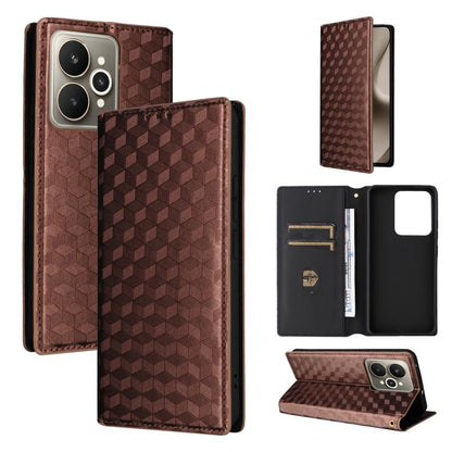 Cubic Grid Texture Flip Leather Phone Case, For Realme C100 4G / C100i 4G / C100x 4G, For Realme P4 Power 5G, For Realme Note 80 4G, For Realme 16 5G, For Realme 16 Pro+ 5G Global, For Realme 16 Pro 5G Global, For Realme C85 5G / 15X 5G                ...