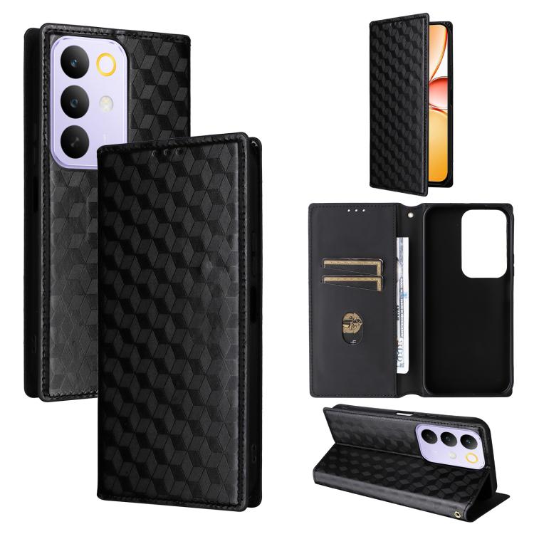 Cubic Grid Texture Flip Leather Phone Case, For Realme C100 4G / C100i 4G / C100x 4G, For Realme P4 Power 5G, For Realme Note 80 4G, For Realme 16 5G, For Realme 16 Pro+ 5G Global, For Realme 16 Pro 5G Global, For Realme C85 5G / 15X 5G                ...
