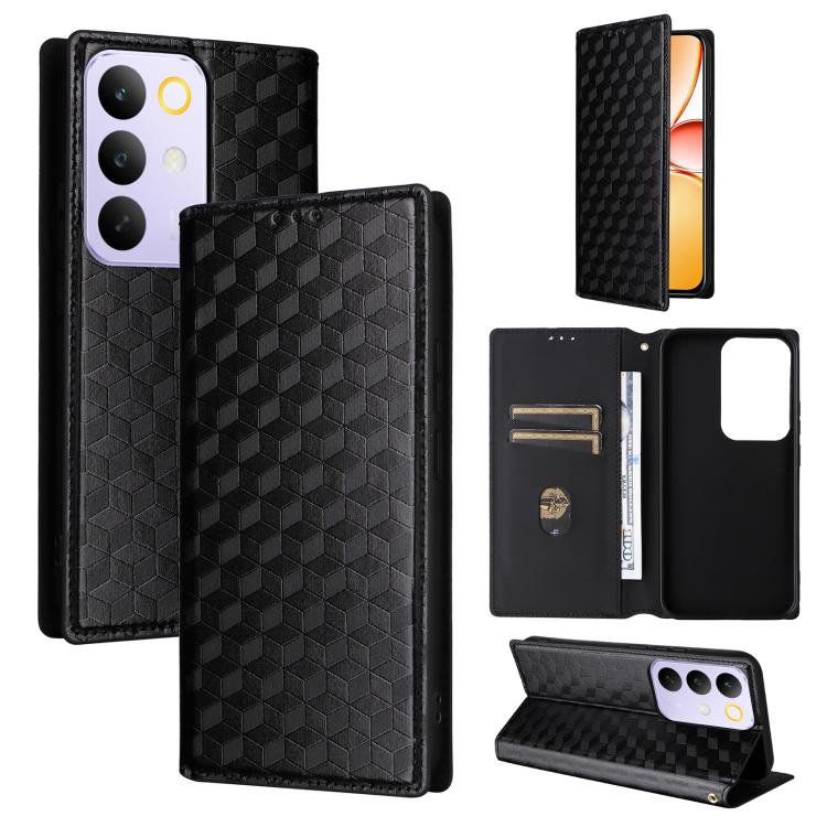 Cubic Grid Texture Flip Leather Phone Case, For Realme C100 4G / C100i 4G / C100x 4G, For Realme P4 Power 5G, For Realme Note 80 4G, For Realme 16 5G, For Realme 16 Pro+ 5G Global, For Realme 16 Pro 5G Global, For Realme C85 5G / 15X 5G                ...
