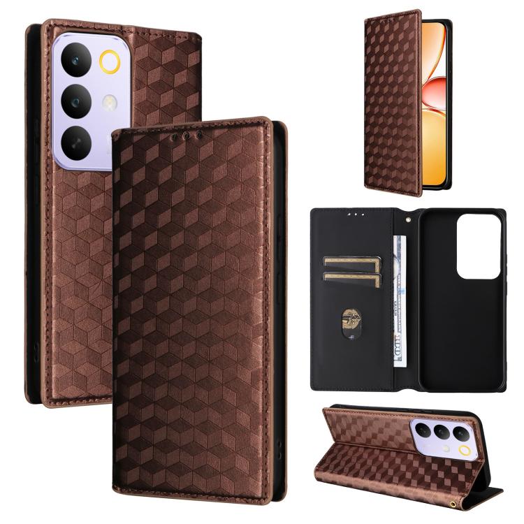 Cubic Grid Texture Flip Leather Phone Case, For Realme C100 4G / C100i 4G / C100x 4G, For Realme P4 Power 5G, For Realme Note 80 4G, For Realme 16 5G, For Realme 16 Pro+ 5G Global, For Realme 16 Pro 5G Global, For Realme C85 5G / 15X 5G                ...
