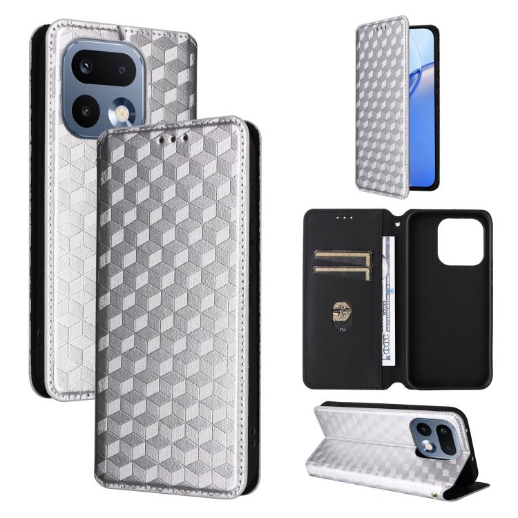 Cubic Grid Texture Flip Leather Phone Case, For Realme C100 4G / C100i 4G / C100x 4G, For Realme P4 Power 5G, For Realme Note 80 4G, For Realme 16 5G, For Realme 16 Pro+ 5G Global, For Realme 16 Pro 5G Global, For Realme C85 5G / 15X 5G                ...