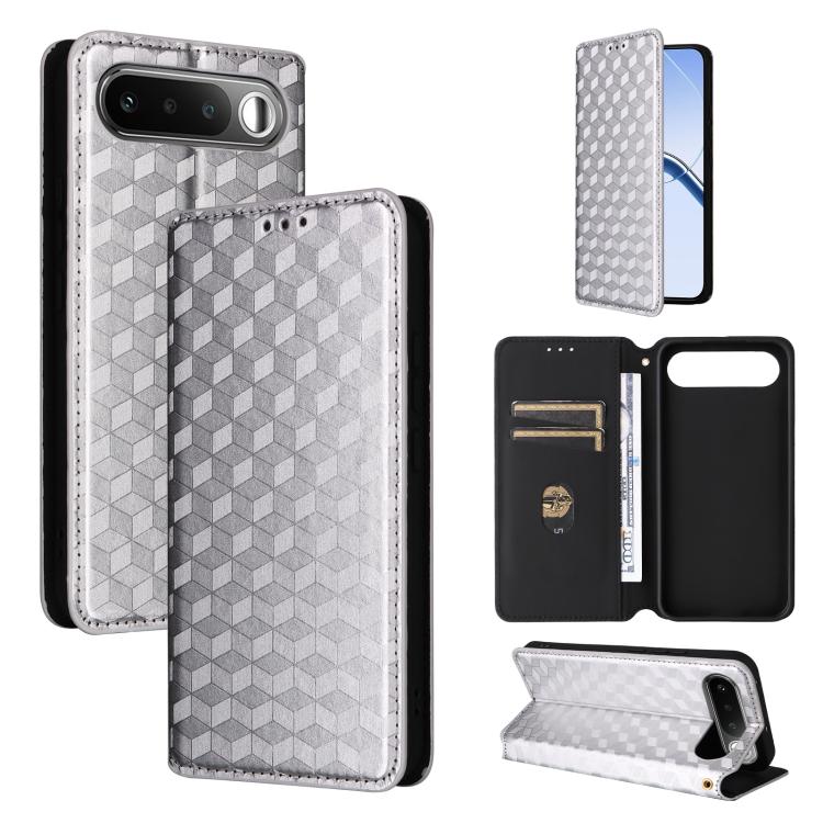 Cubic Grid Texture Flip Leather Phone Case, For Realme C100 4G / C100i 4G / C100x 4G, For Realme P4 Power 5G, For Realme Note 80 4G, For Realme 16 5G, For Realme 16 Pro+ 5G Global, For Realme 16 Pro 5G Global, For Realme C85 5G / 15X 5G                ...