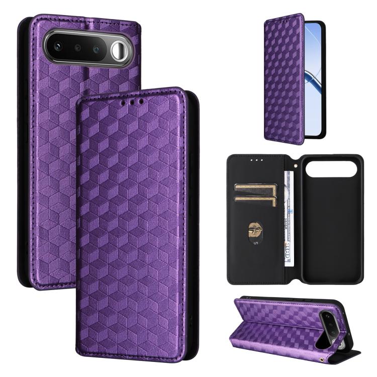 Cubic Grid Texture Flip Leather Phone Case, For Realme C100 4G / C100i 4G / C100x 4G, For Realme P4 Power 5G, For Realme Note 80 4G, For Realme 16 5G, For Realme 16 Pro+ 5G Global, For Realme 16 Pro 5G Global, For Realme C85 5G / 15X 5G                ...