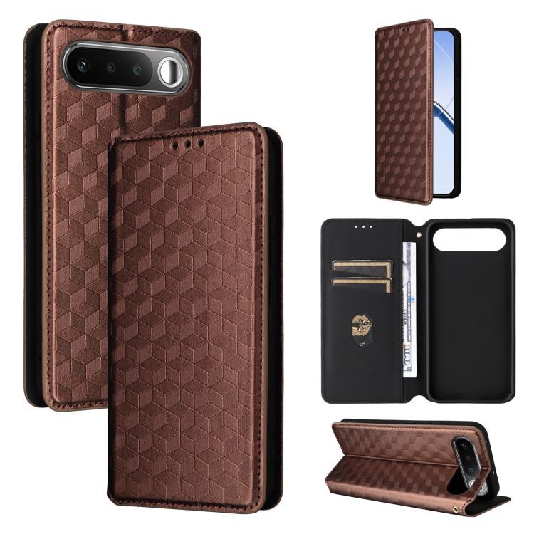 Cubic Grid Texture Flip Leather Phone Case, For Realme C100 4G / C100i 4G / C100x 4G, For Realme P4 Power 5G, For Realme Note 80 4G, For Realme 16 5G, For Realme 16 Pro+ 5G Global, For Realme 16 Pro 5G Global, For Realme C85 5G / 15X 5G                ...