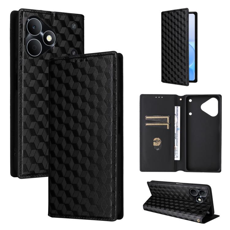 Cubic Grid Texture Flip Leather Phone Case, For Realme C100 4G / C100i 4G / C100x 4G, For Realme P4 Power 5G, For Realme Note 80 4G, For Realme 16 5G, For Realme 16 Pro+ 5G Global, For Realme 16 Pro 5G Global, For Realme C85 5G / 15X 5G                ...