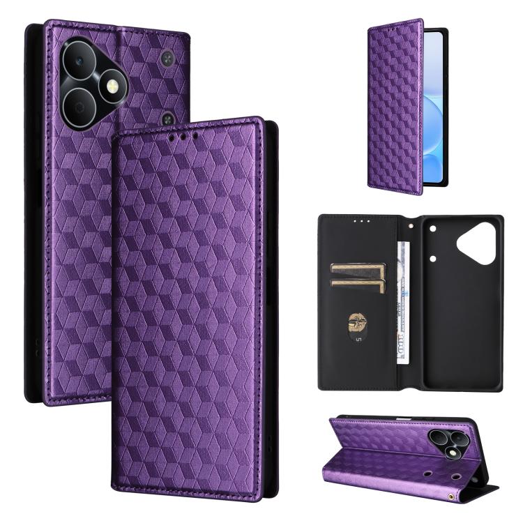 Cubic Grid Texture Flip Leather Phone Case, For Realme C100 4G / C100i 4G / C100x 4G, For Realme P4 Power 5G, For Realme Note 80 4G, For Realme 16 5G, For Realme 16 Pro+ 5G Global, For Realme 16 Pro 5G Global, For Realme C85 5G / 15X 5G                ...