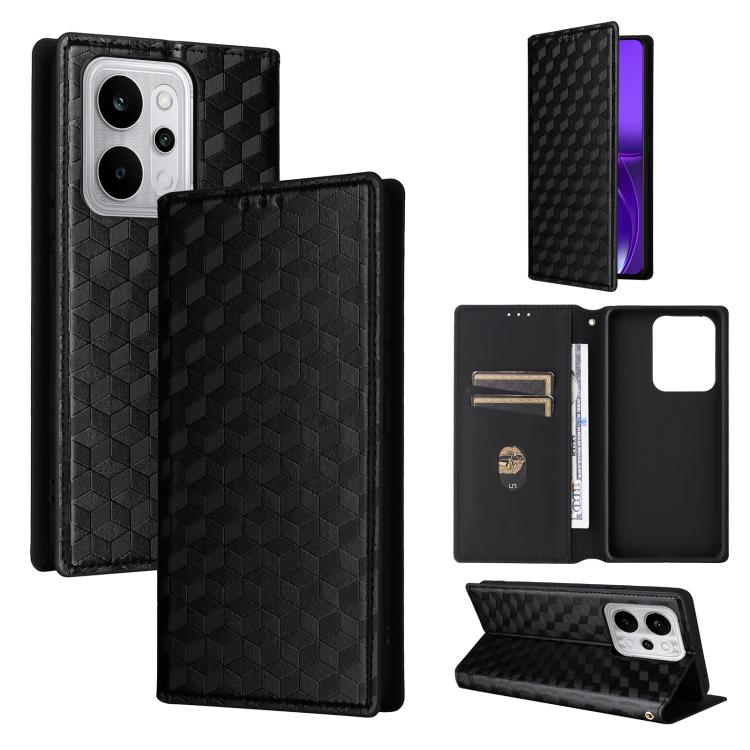 Cubic Grid Texture Flip Leather Phone Case, For Realme C100 4G / C100i 4G / C100x 4G, For Realme P4 Power 5G, For Realme Note 80 4G, For Realme 16 5G, For Realme 16 Pro+ 5G Global, For Realme 16 Pro 5G Global, For Realme C85 5G / 15X 5G                ...