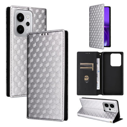 Cubic Grid Texture Flip Leather Phone Case, For Realme C100 4G / C100i 4G / C100x 4G, For Realme P4 Power 5G, For Realme Note 80 4G, For Realme 16 5G, For Realme 16 Pro+ 5G Global, For Realme 16 Pro 5G Global, For Realme C85 5G / 15X 5G                ...