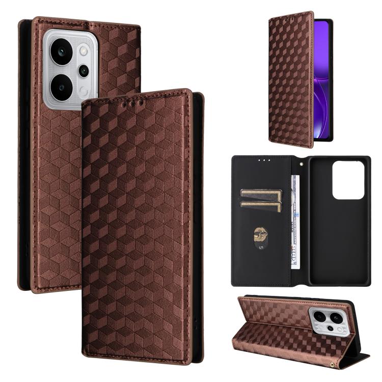 Cubic Grid Texture Flip Leather Phone Case, For Realme C100 4G / C100i 4G / C100x 4G, For Realme P4 Power 5G, For Realme Note 80 4G, For Realme 16 5G, For Realme 16 Pro+ 5G Global, For Realme 16 Pro 5G Global, For Realme C85 5G / 15X 5G                ...