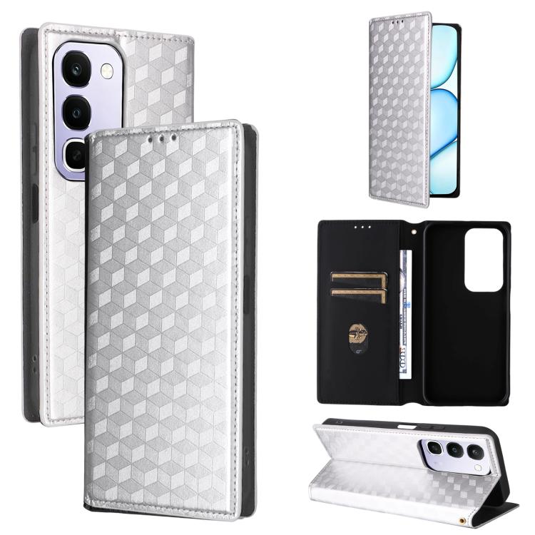 Cubic Grid Texture Flip Leather Phone Case, For Realme C100 4G / C100i 4G / C100x 4G, For Realme P4 Power 5G, For Realme Note 80 4G, For Realme 16 5G, For Realme 16 Pro+ 5G Global, For Realme 16 Pro 5G Global, For Realme C85 5G / 15X 5G                ...