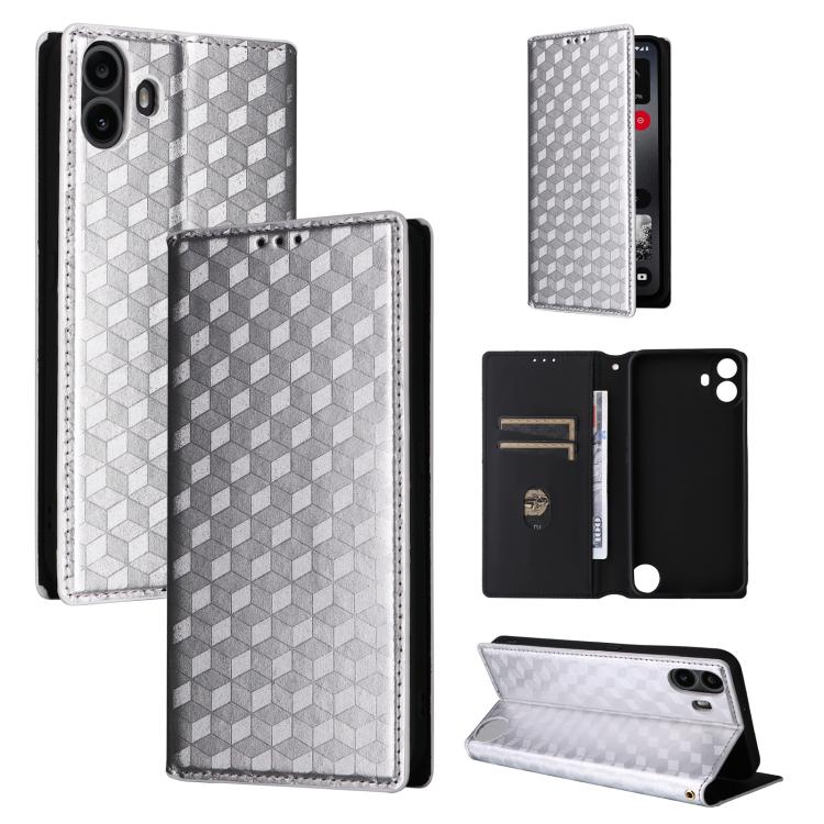 Cubic Grid Texture Flip Leather Phone Case, For Nothing Phone 4b, For Nothing Phone 4a Pro, For Nothing Phone 4a, For Nothing Phone 3a Lite, For Nothing Phone 3, For Nothing CMF Phone 2 Pro, For Nothing Phone 3a, For Nothing Phone 3a Pro               ...