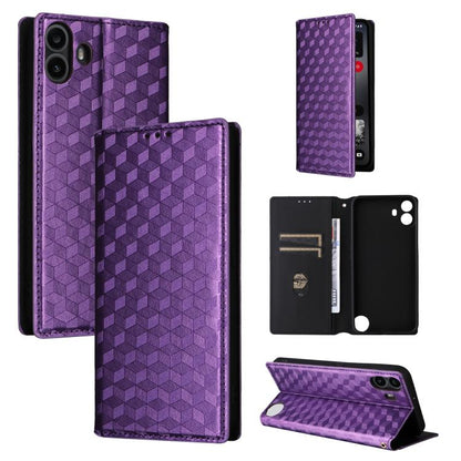 Cubic Grid Texture Flip Leather Phone Case, For Nothing Phone 4b, For Nothing Phone 4a Pro, For Nothing Phone 4a, For Nothing Phone 3a Lite, For Nothing Phone 3, For Nothing CMF Phone 2 Pro, For Nothing Phone 3a, For Nothing Phone 3a Pro               ...