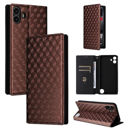 Cubic Grid Texture Flip Leather Phone Case, For Nothing Phone 4b, For Nothing Phone 4a Pro, For Nothing Phone 4a, For Nothing Phone 3a Lite, For Nothing Phone 3, For Nothing CMF Phone 2 Pro, For Nothing Phone 3a, For Nothing Phone 3a Pro               ...