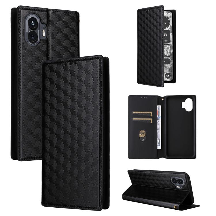 Cubic Grid Texture Flip Leather Phone Case, For Nothing Phone 4b, For Nothing Phone 4a Pro, For Nothing Phone 4a, For Nothing Phone 3a Lite, For Nothing Phone 3, For Nothing CMF Phone 2 Pro, For Nothing Phone 3a, For Nothing Phone 3a Pro               ...