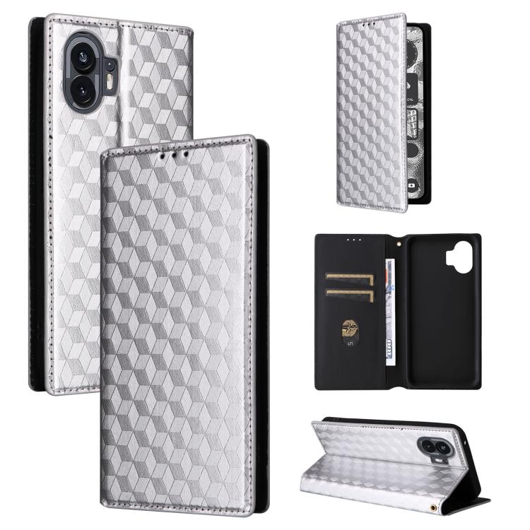 Cubic Grid Texture Flip Leather Phone Case, For Nothing Phone 4b, For Nothing Phone 4a Pro, For Nothing Phone 4a, For Nothing Phone 3a Lite, For Nothing Phone 3, For Nothing CMF Phone 2 Pro, For Nothing Phone 3a, For Nothing Phone 3a Pro               ...