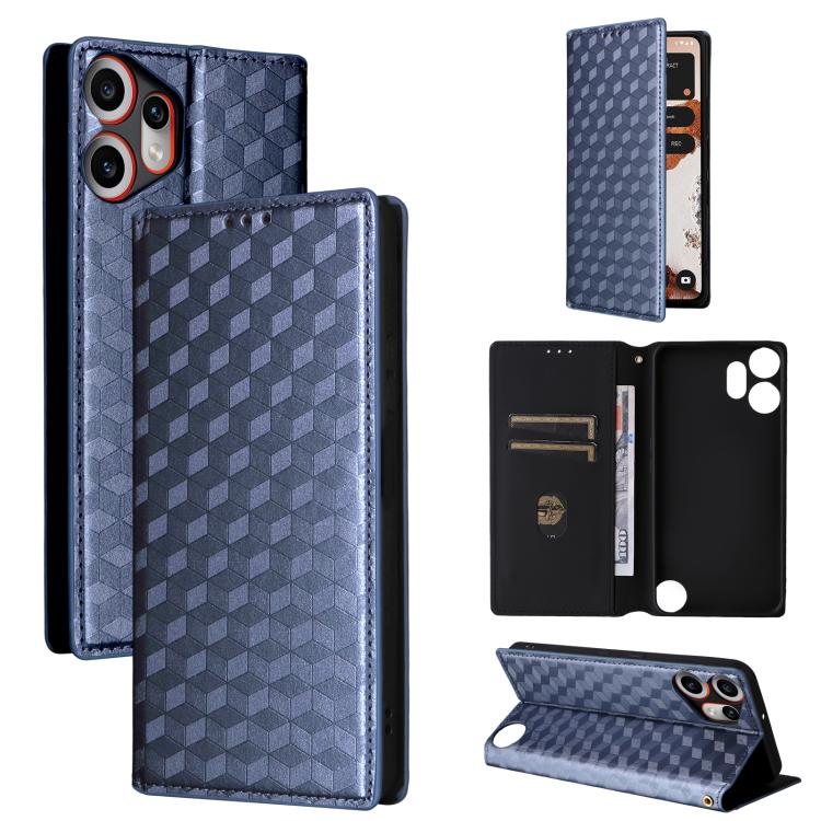 Cubic Grid Texture Flip Leather Phone Case, For Nothing Phone 4b, For Nothing Phone 4a Pro, For Nothing Phone 4a, For Nothing Phone 3a Lite, For Nothing Phone 3, For Nothing CMF Phone 2 Pro, For Nothing Phone 3a, For Nothing Phone 3a Pro               ...