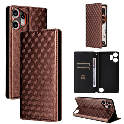 Cubic Grid Texture Flip Leather Phone Case, For Nothing Phone 4b, For Nothing Phone 4a Pro, For Nothing Phone 4a, For Nothing Phone 3a Lite, For Nothing Phone 3, For Nothing CMF Phone 2 Pro, For Nothing Phone 3a, For Nothing Phone 3a Pro               ...