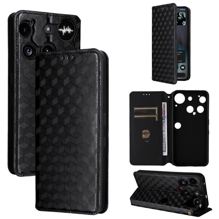 Cubic Grid Texture Flip Leather Phone Case, For Nothing Phone 4b, For Nothing Phone 4a Pro, For Nothing Phone 4a, For Nothing Phone 3a Lite, For Nothing Phone 3, For Nothing CMF Phone 2 Pro, For Nothing Phone 3a, For Nothing Phone 3a Pro               ...