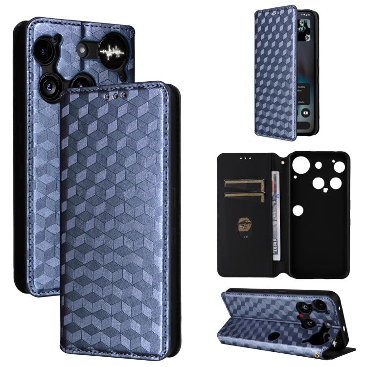 Cubic Grid Texture Flip Leather Phone Case, For Nothing Phone 4b, For Nothing Phone 4a Pro, For Nothing Phone 4a, For Nothing Phone 3a Lite, For Nothing Phone 3, For Nothing CMF Phone 2 Pro, For Nothing Phone 3a, For Nothing Phone 3a Pro               ...