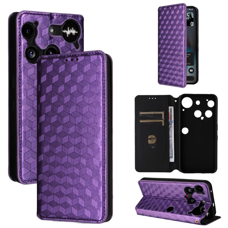 Cubic Grid Texture Flip Leather Phone Case, For Nothing Phone 4b, For Nothing Phone 4a Pro, For Nothing Phone 4a, For Nothing Phone 3a Lite, For Nothing Phone 3, For Nothing CMF Phone 2 Pro, For Nothing Phone 3a, For Nothing Phone 3a Pro               ...