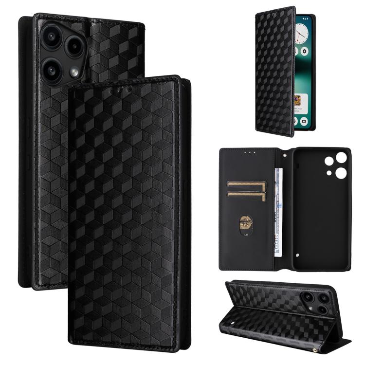 Cubic Grid Texture Flip Leather Phone Case, For Nothing Phone 4b, For Nothing Phone 4a Pro, For Nothing Phone 4a, For Nothing Phone 3a Lite, For Nothing Phone 3, For Nothing CMF Phone 2 Pro, For Nothing Phone 3a, For Nothing Phone 3a Pro               ...