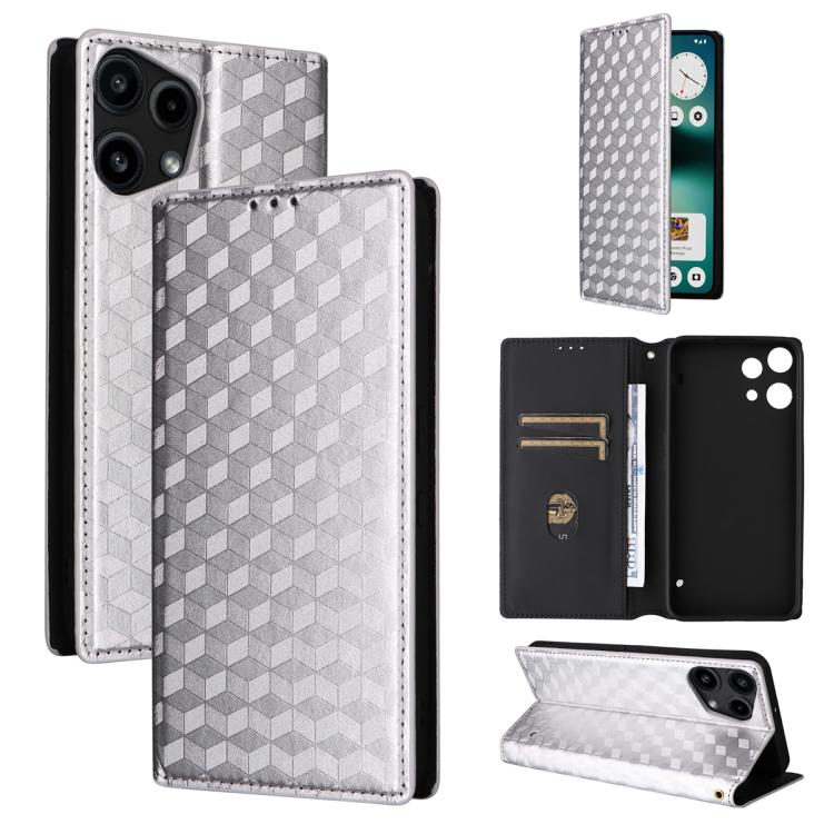 Cubic Grid Texture Flip Leather Phone Case, For Nothing Phone 4b, For Nothing Phone 4a Pro, For Nothing Phone 4a, For Nothing Phone 3a Lite, For Nothing Phone 3, For Nothing CMF Phone 2 Pro, For Nothing Phone 3a, For Nothing Phone 3a Pro               ...