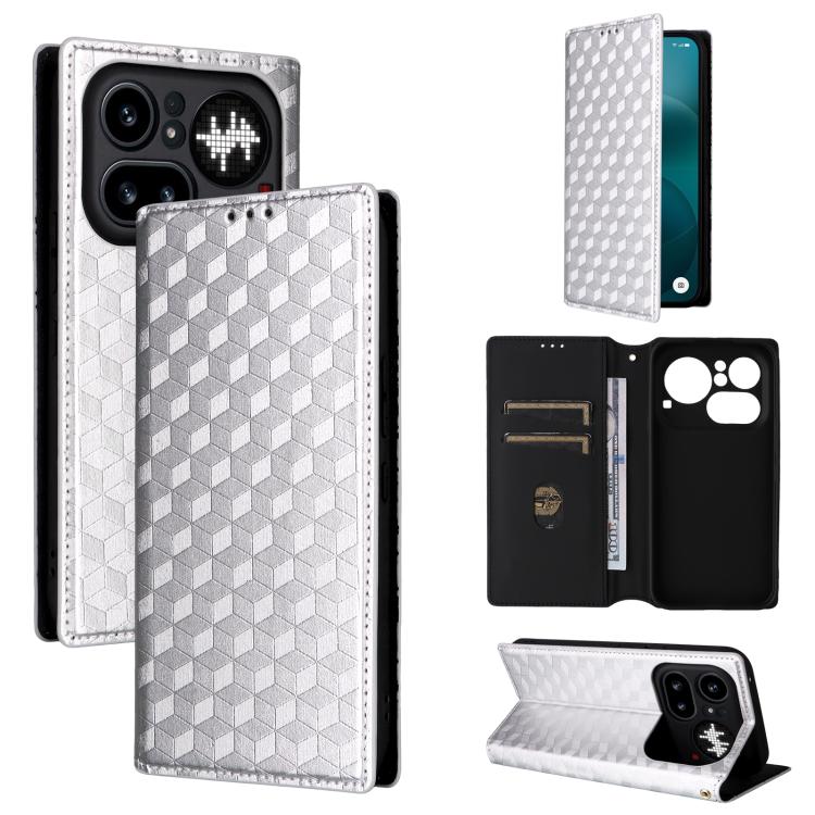 Cubic Grid Texture Flip Leather Phone Case, For Nothing Phone 4b, For Nothing Phone 4a Pro, For Nothing Phone 4a, For Nothing Phone 3a Lite, For Nothing Phone 3, For Nothing CMF Phone 2 Pro, For Nothing Phone 3a, For Nothing Phone 3a Pro               ...